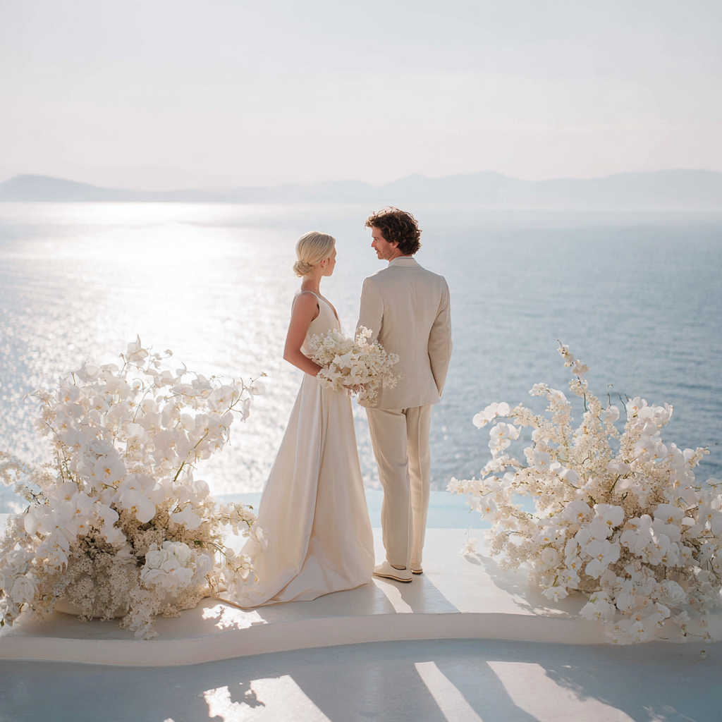 Floral art beyond trends. Luxury wedding by the sea